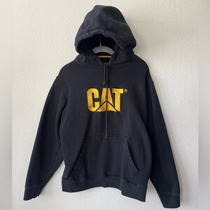 CAT Power Equipment Black With Embroidered Logo Hooded Sweatshirt Men's Size L